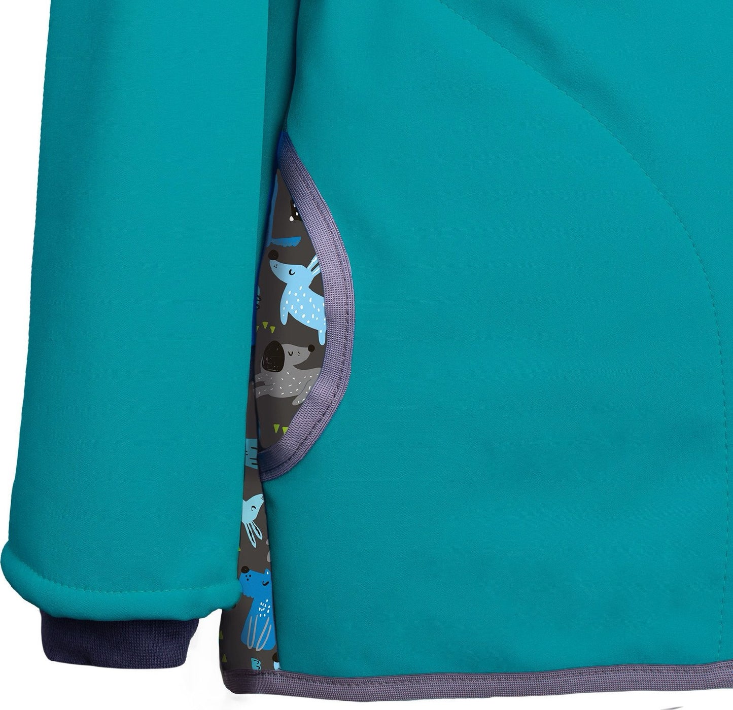 Sommer Softshelljacke ohne Futter, Smaragdgrün, Hunde