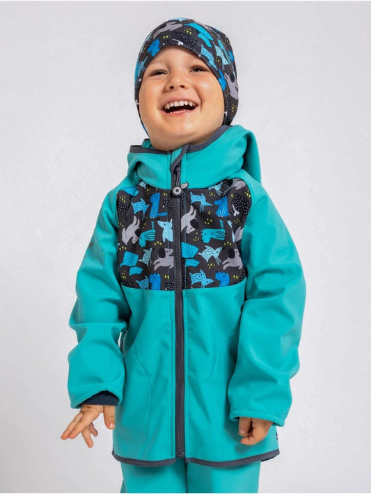 Sommer Softshelljacke ohne Futter, Smaragdgrün, Hunde