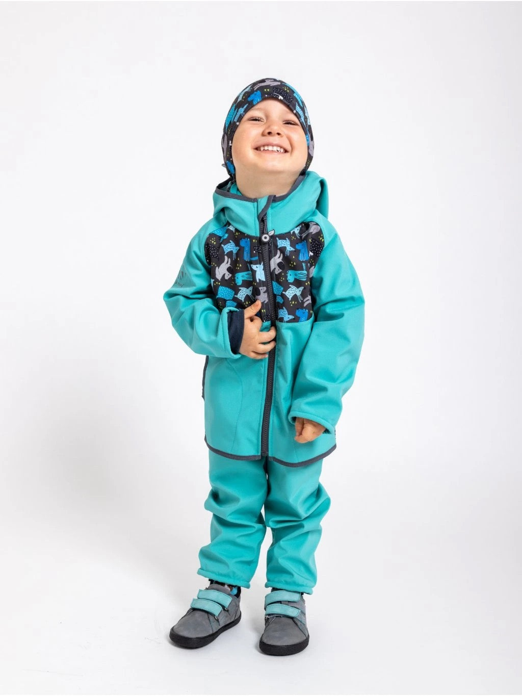 Sommer Softshelljacke ohne Futter, Smaragdgrün, Hunde