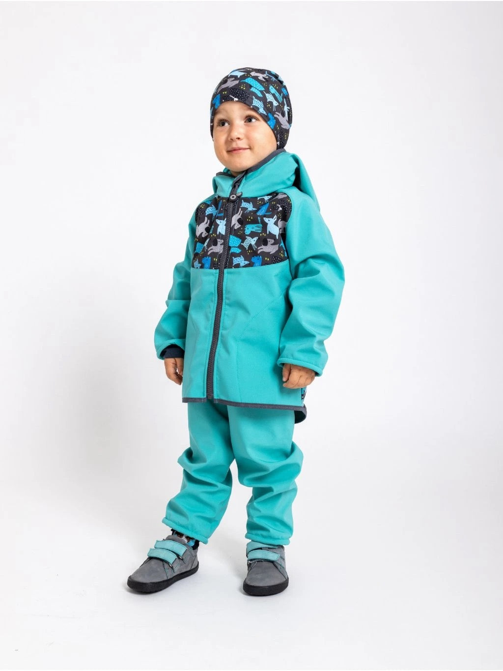 Sommer Softshelljacke ohne Futter, Smaragdgrün, Hunde