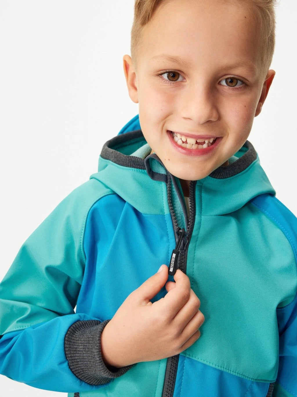 Kinder Softshelljacke mit Fleece, Hellblau-Türkis