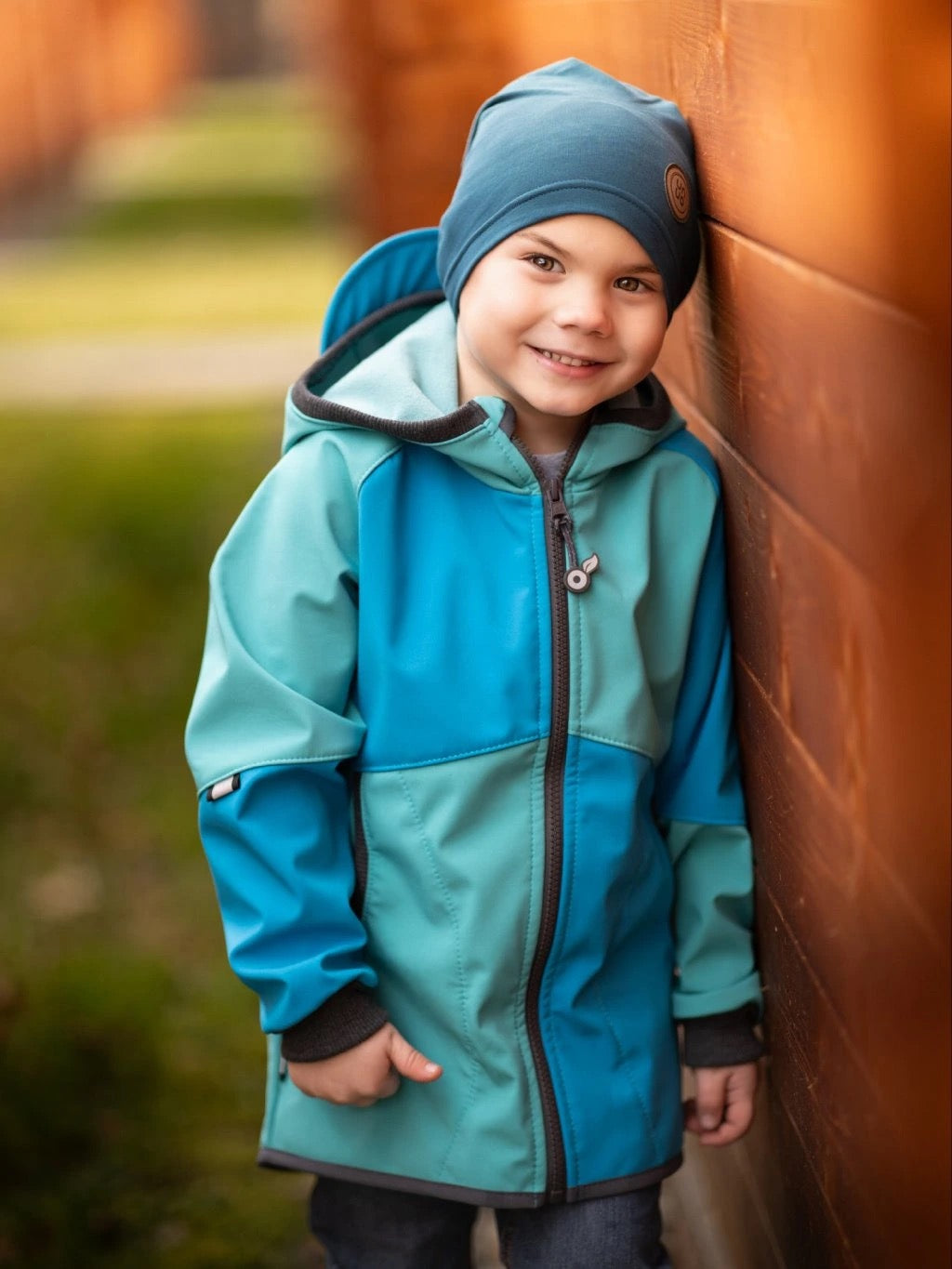 Kinder Softshelljacke mit Fleece, Hellblau-Türkis