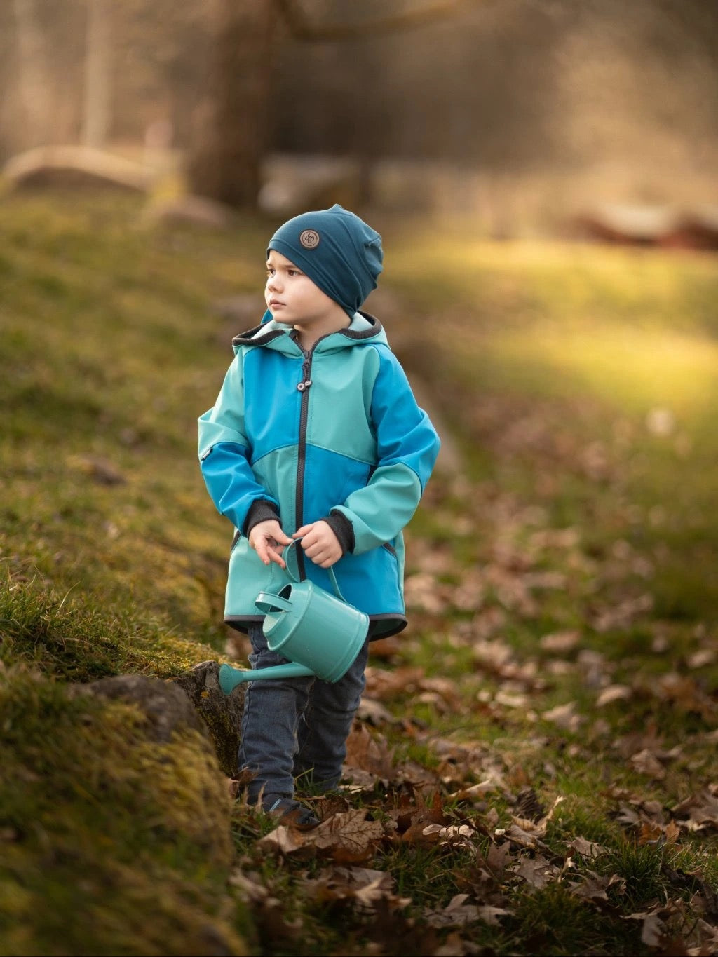 Kinder Softshelljacke mit Fleece, Hellblau-Türkis