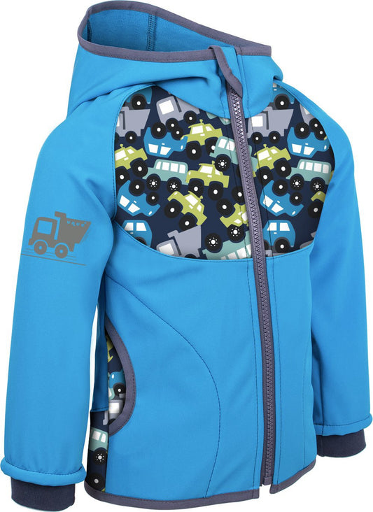 Kinder Softshelljacke mit Fleece, Smaragdgrüne, Autos