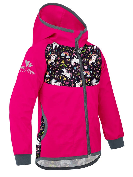 Sommer Softshelljacke ohne Futter, Fuchsia, Einhorn