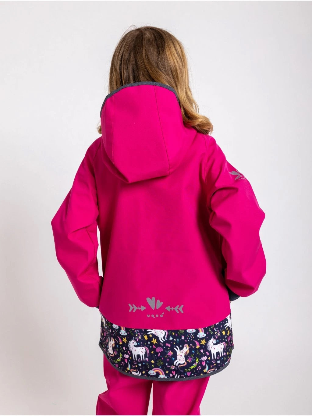 Sommer Softshelljacke ohne Futter, Fuchsia, Einhorn