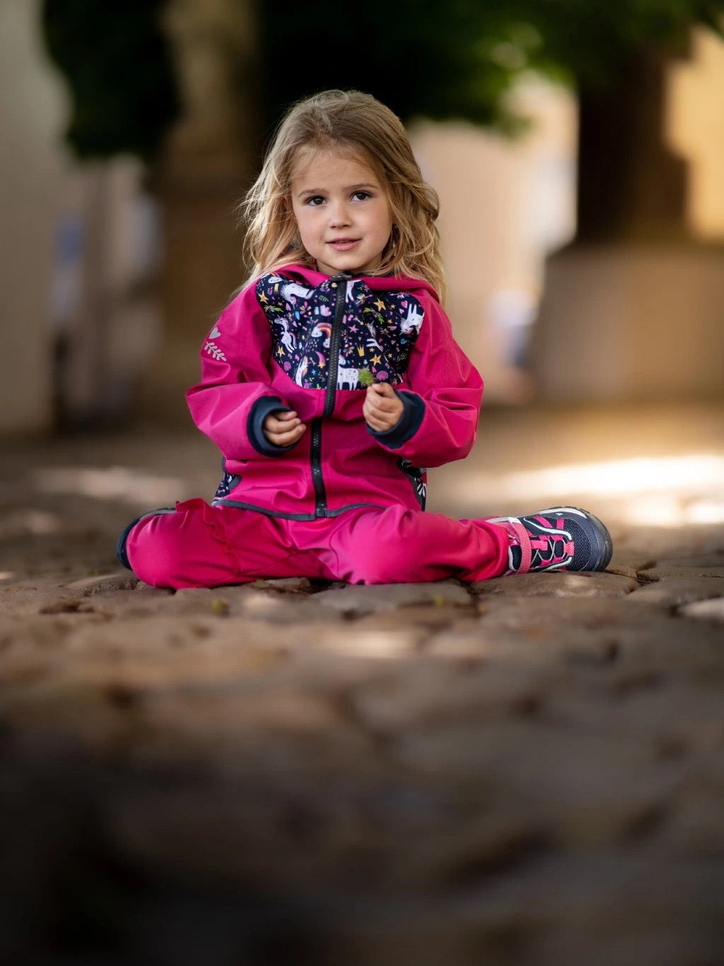 Sommer Softshelljacke ohne Futter, Fuchsia, Einhorn