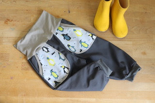 Softshellhosen grau, Pinguine
