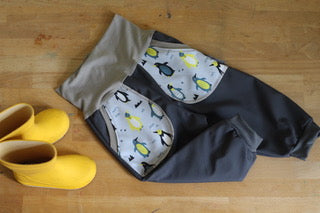 Softshellhosen grau, Pinguine