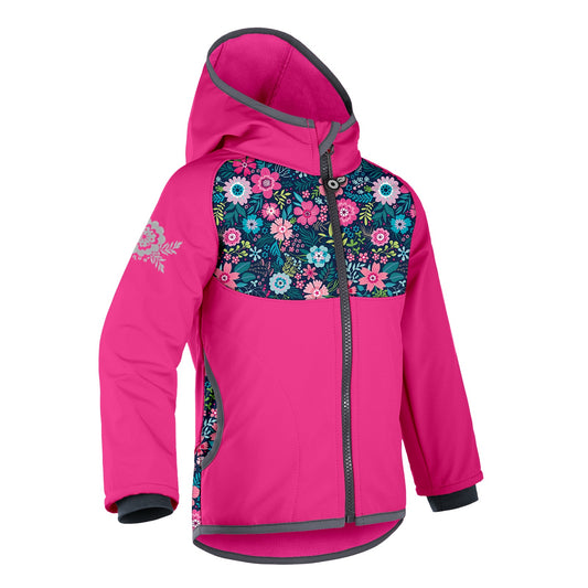 Kinder Softshelljacke mit Fleece, Fuchsia, Blumen