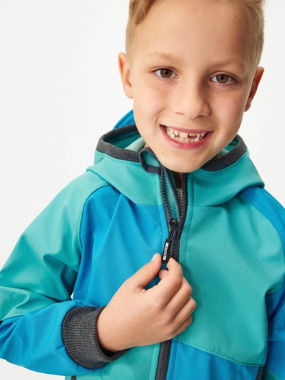 Kinder Softshelljacke mit Fleece, Hellblau-Türkis