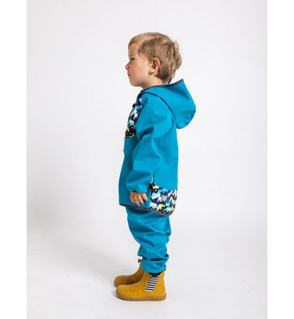 Kinder Softshelljacke mit Fleece, Smaragdgrüne, Autos