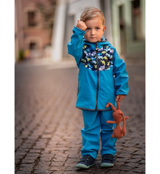 Kinder Softshelljacke mit Fleece, Smaragdgrüne, Autos