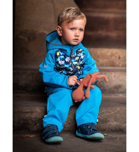 Kinder Softshelljacke mit Fleece, Smaragdgrüne, Autos