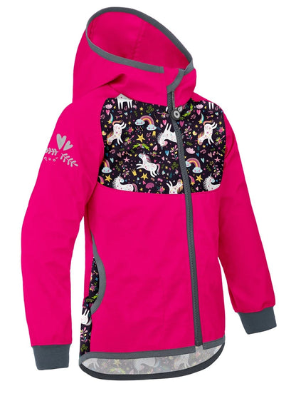 Veste softshell d'été sans doublure, fuchsia, licorne