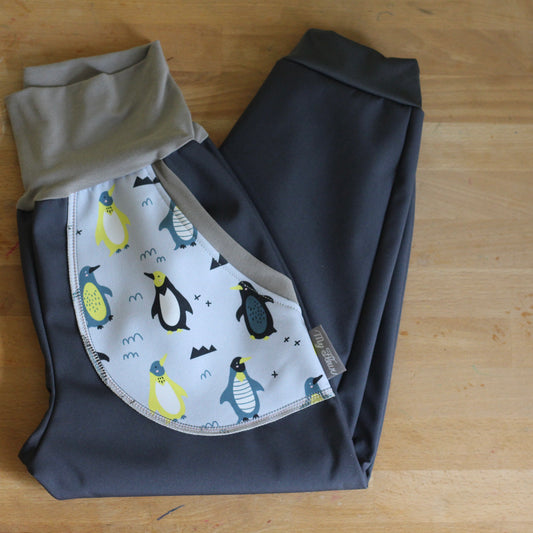 Softshellhosen grau, Pinguine