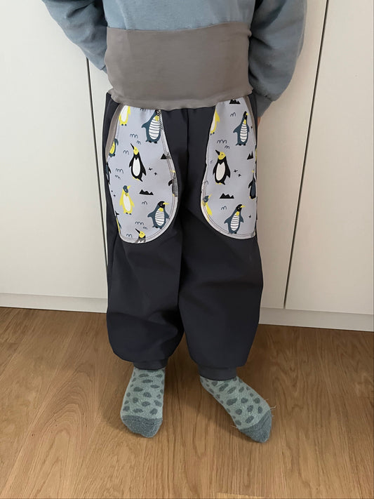Softshellhosen grau, Pinguine