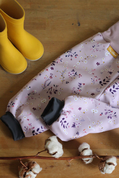 Softshellhosen Blumen, helles Lila