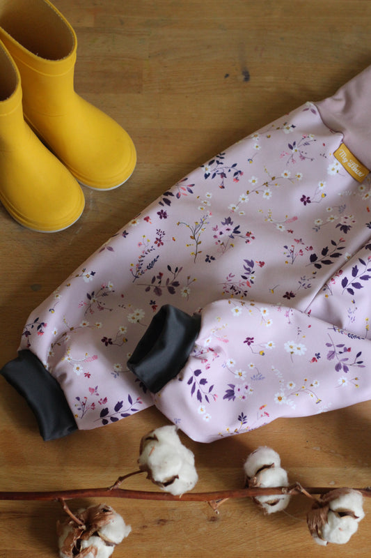 Softshellhosen Blumen, helles Lila