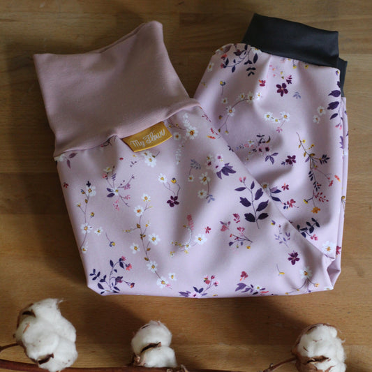 Softshellhosen Blumen, helles Lila